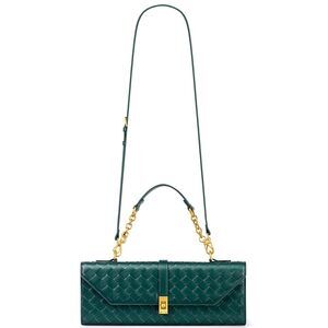 Fuvezix Woven Clutch – Leather Crossbody Purse with Gift Bag